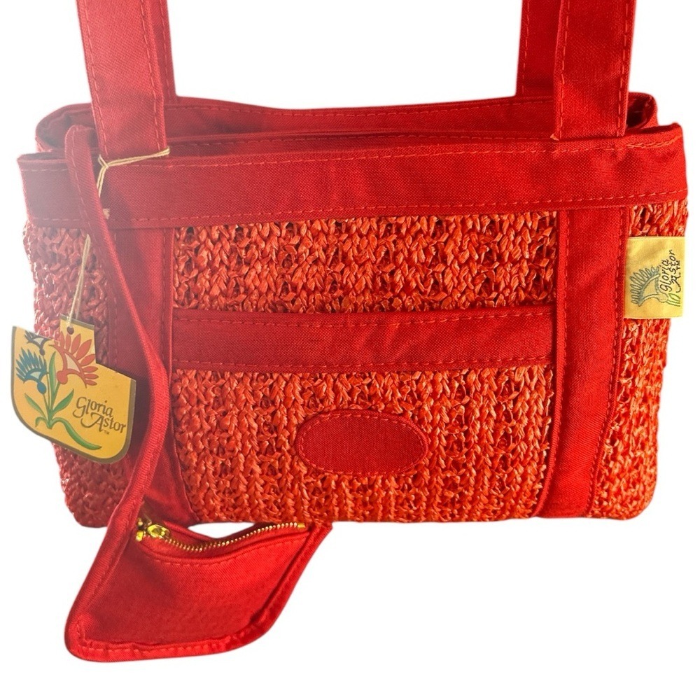 Vintage Gloria Astor NWT Red Woven Handbag with coin purse